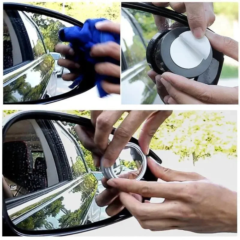 2-Piece Blind Spot Mirrors - 360° Adjustable Convex Safety Mirrors for Car
