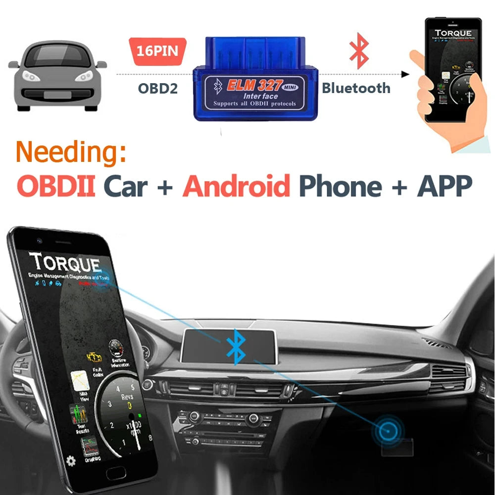 ELM327 V2.1 Bluetooth OBD2 Scanner - Wireless Car Diagnostic Tool