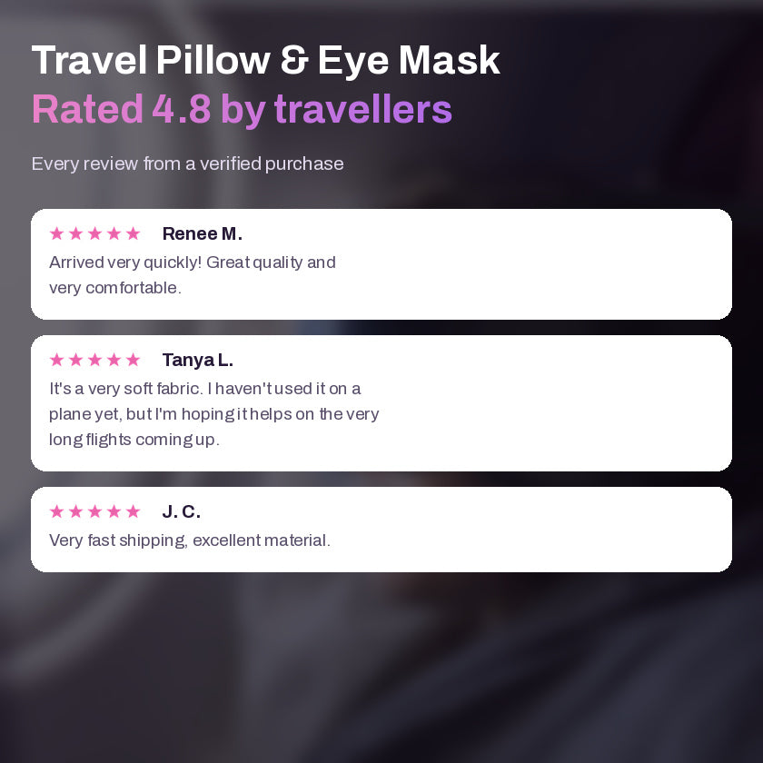 Cotton Travel Pillow & Eye Mask Set