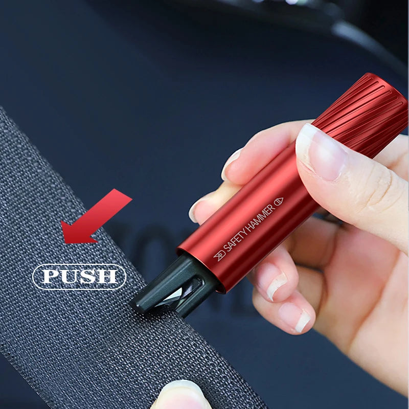 Car Safety Hammer - 2-in-1 Emergency Glass Breaker & Seat Belt Cutter