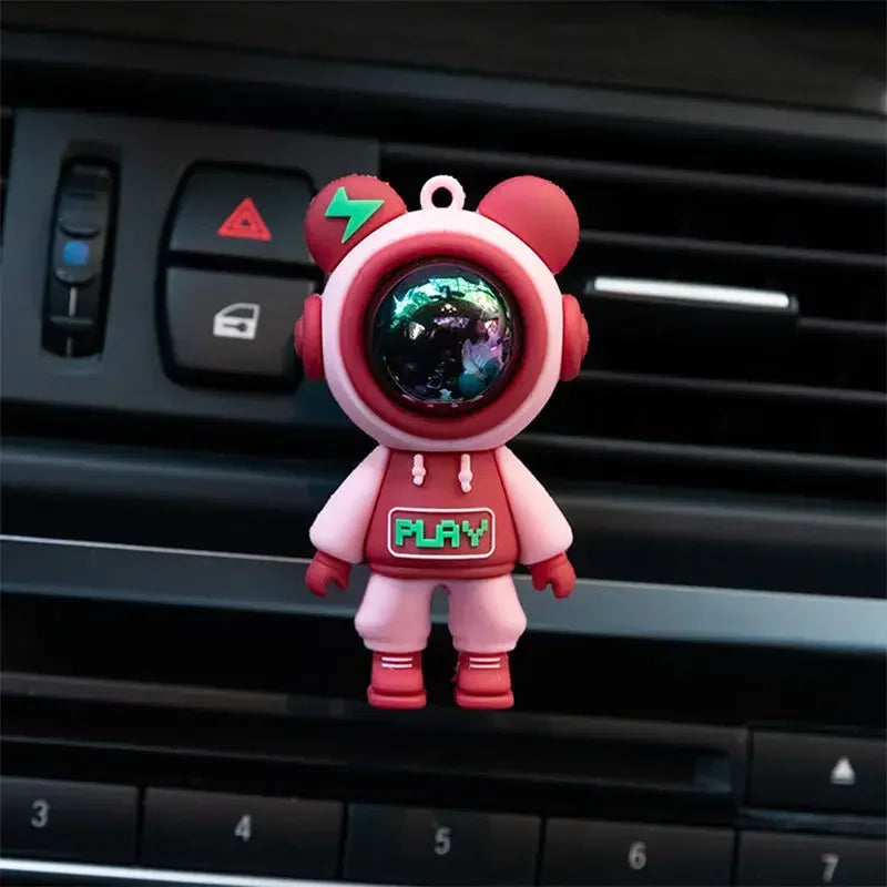 Cartoon Astronaut Car Air Freshener - Cute Vent Clip Decoration with Fragrance