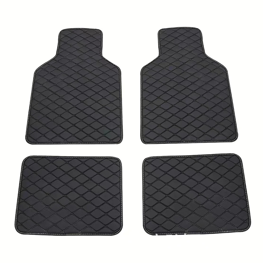 Car Floor Mats 4-Piece Set - Premium Artificial Leather with Anti-Slip Design