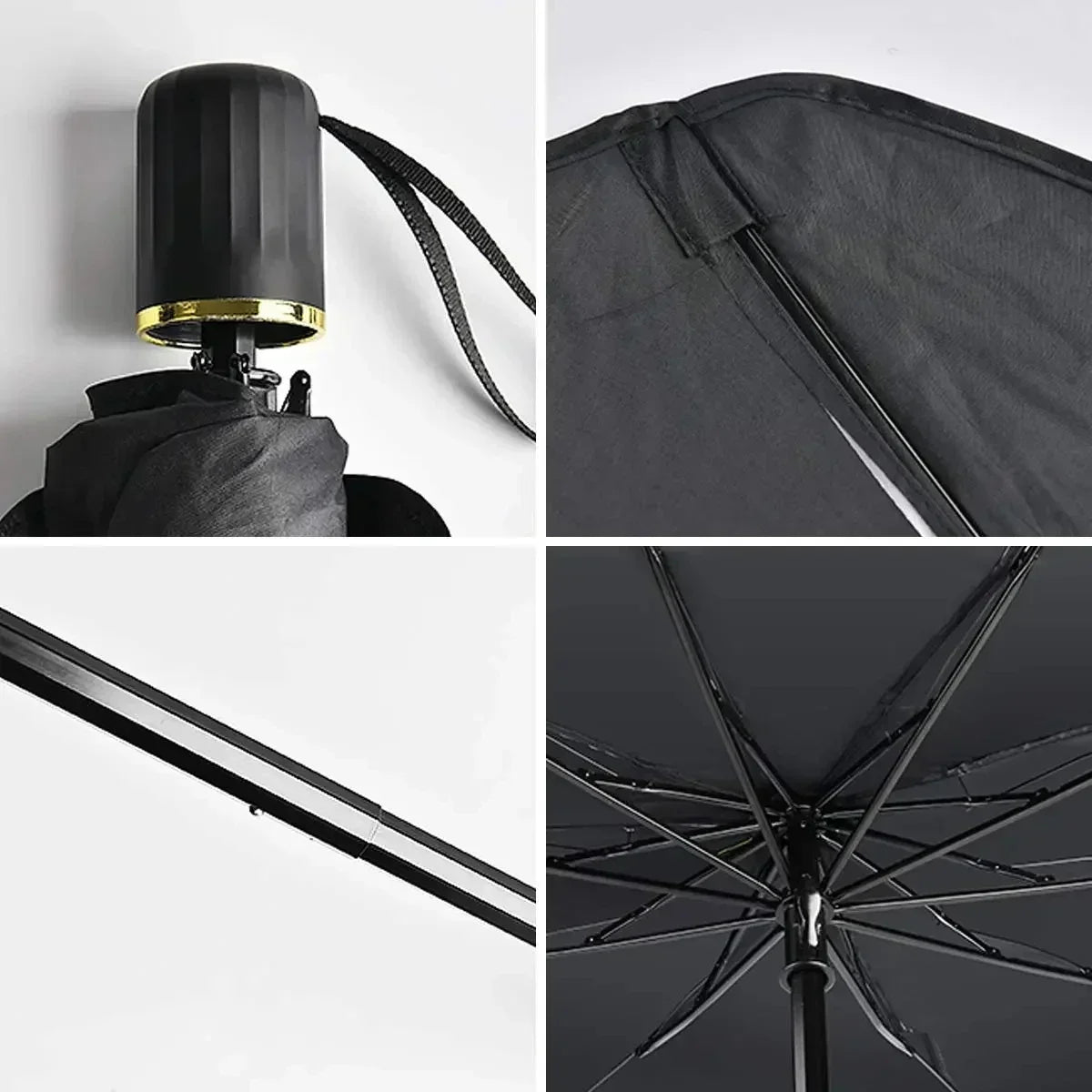 Car Front Window Sun Shade - UV Protection Windshield Sunshade with 10-Rib Structure