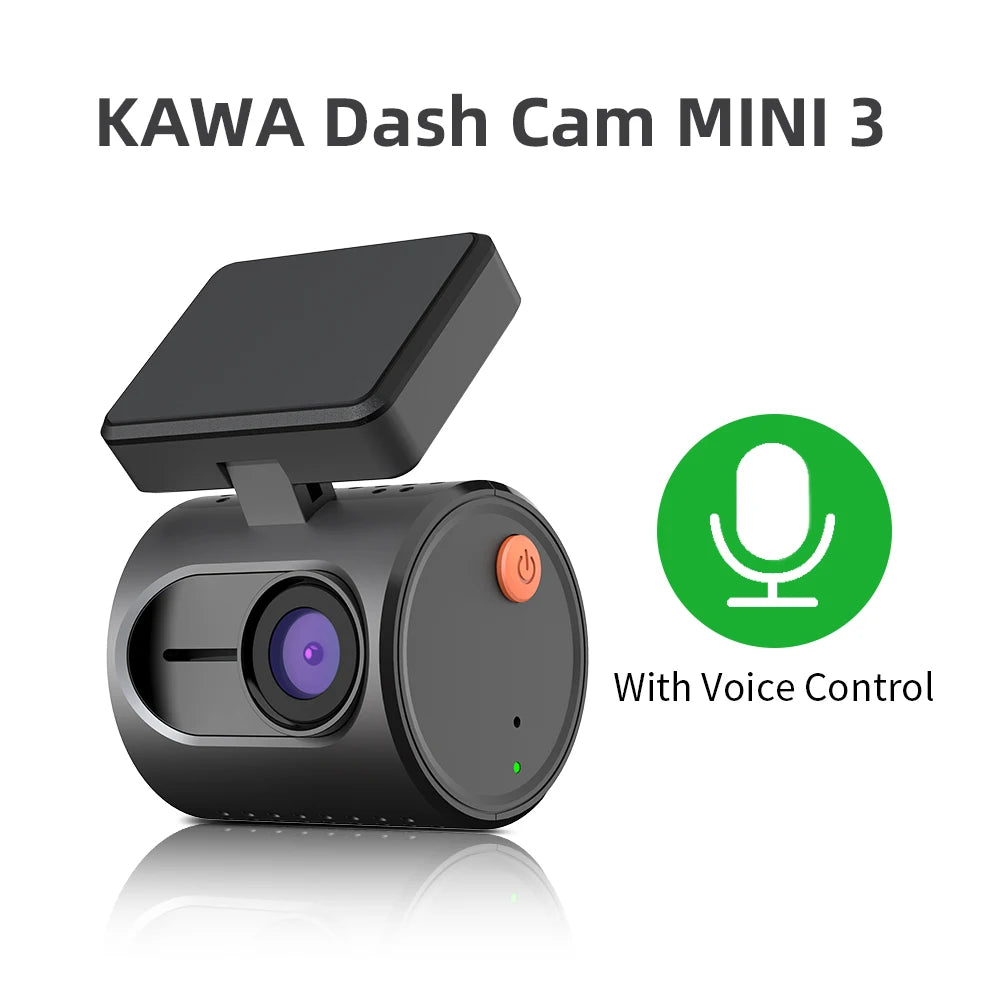 KAWA MINI 3 Dash Camera - 2K QHD with Voice Control & WiFi App Monitor