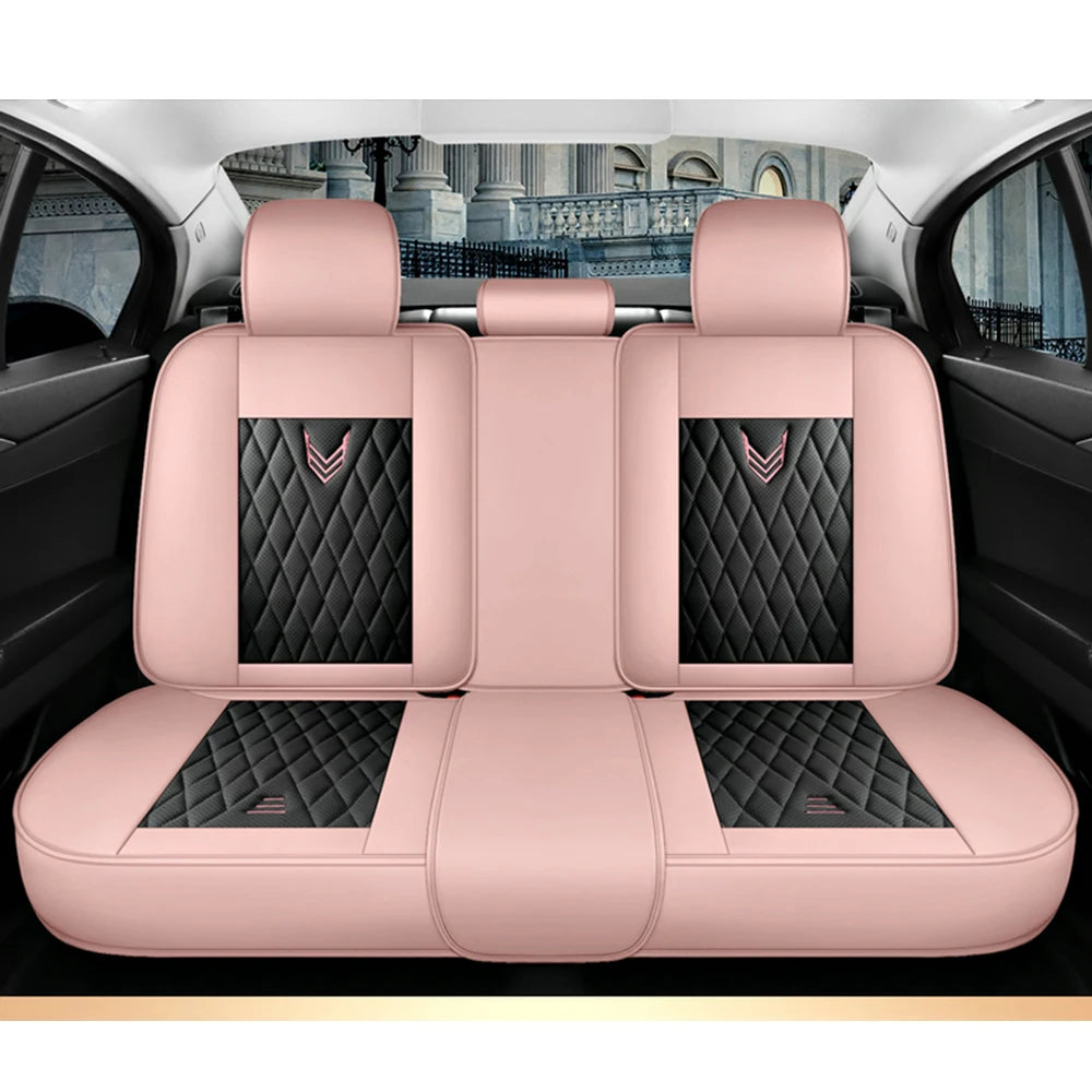 Leather Car Seat Covers Full Set - Universal PU Leather Auto Interior Protection