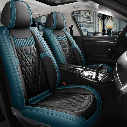 Leather Car Seat Covers Full Set - Universal PU Leather Auto Interior Protection