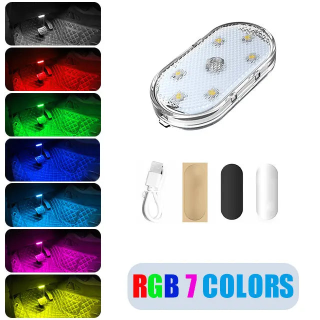 USB Rechargeable Magnetic LED Light - Car Interior & Home Ambient Lighting