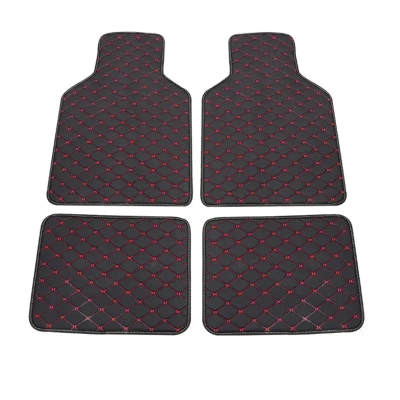 Car Floor Mats 4-Piece Set - Premium Artificial Leather with Anti-Slip Design