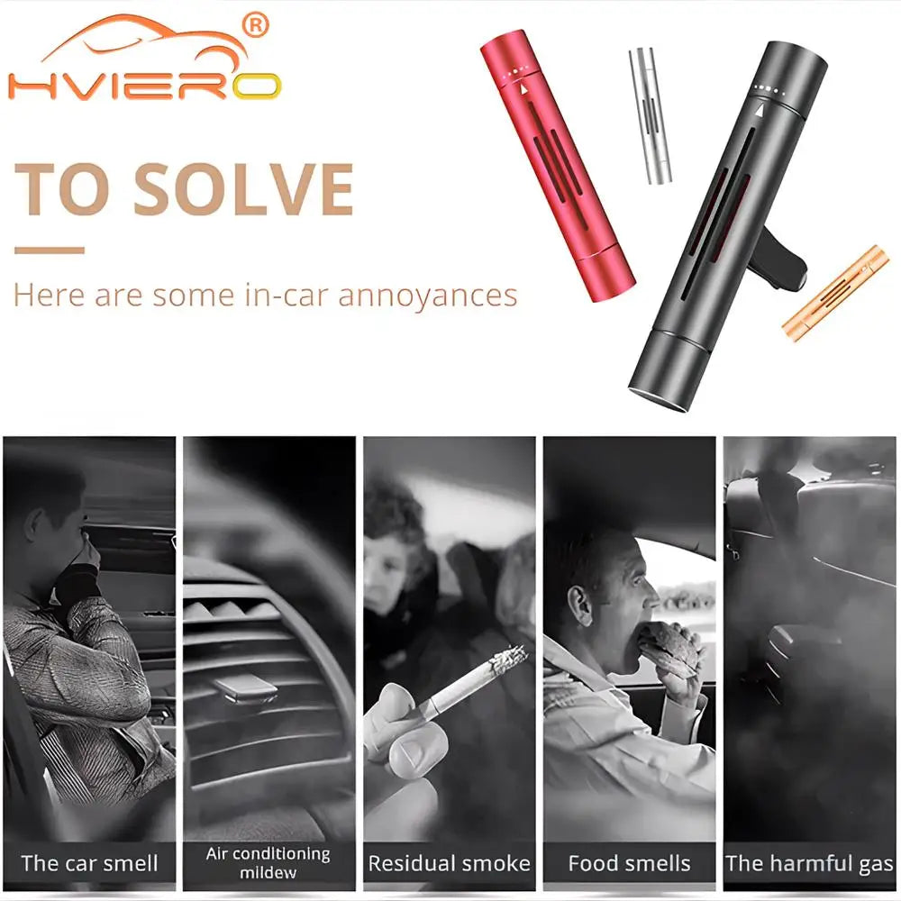 Premium Metal Car Air Freshener - Rotary Control Vent Clip Aromatherapy