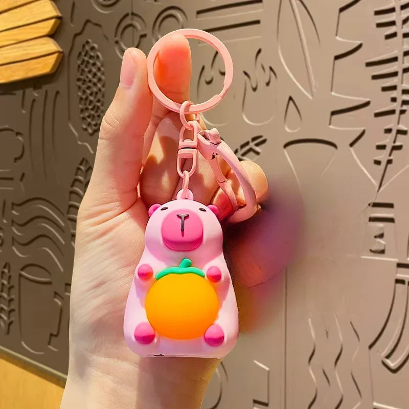 Kawaii Capybara LED Keychain - Adorable Anime Lighting Toy with Warm Glow