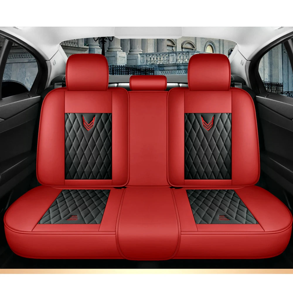 Leather Car Seat Covers Full Set - Universal PU Leather Auto Interior Protection
