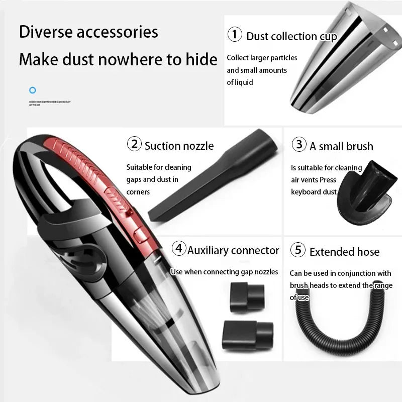 PowerClean Handheld Car Vacuum - Wireless 120W Portable Auto Cleaner