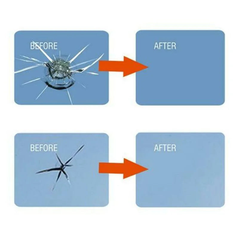 Car Windshield Glass Repair Kit - 3ml Resin with Curing Strips for Crack Repair