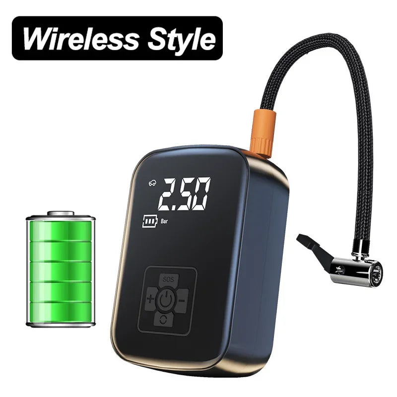 150PSI Car Air Compressor - Wireless/Wired Electric Tire Inflator with Digital Display