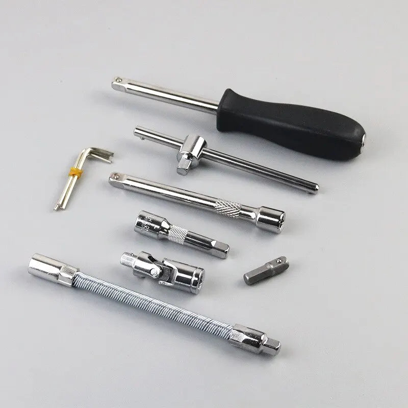 46-Piece Car Repair Tool Kit - Professional Mechanic Socket & Ratchet Set