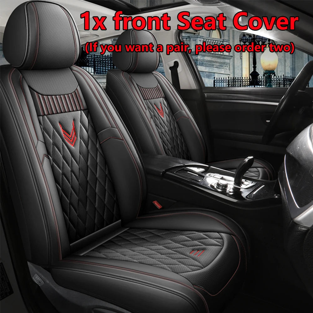 Leather Car Seat Covers Full Set - Universal PU Leather Auto Interior Protection