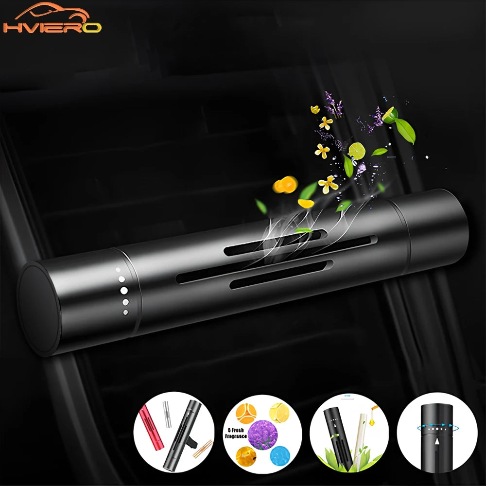 Premium Metal Car Air Freshener - Rotary Control Vent Clip Aromatherapy