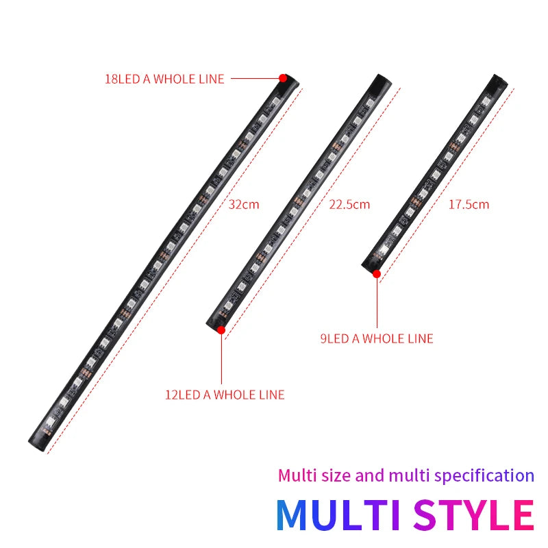 RGB LED Car Interior Strip Lights - Music Control Ambient Lighting Kit with Remote & App