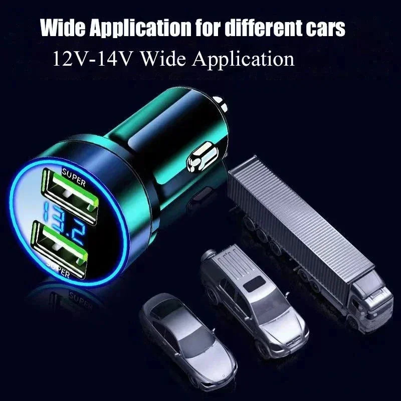 240W Dual Port Car Charger - Super Fast Charging with Digital Display