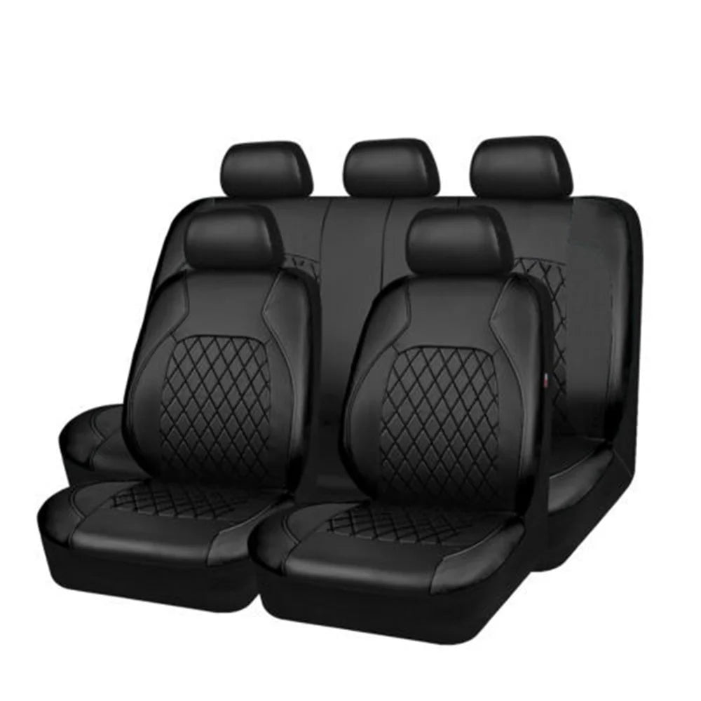 Universal PU Leather Car Seat Covers - Complete 9-Piece Protection Set
