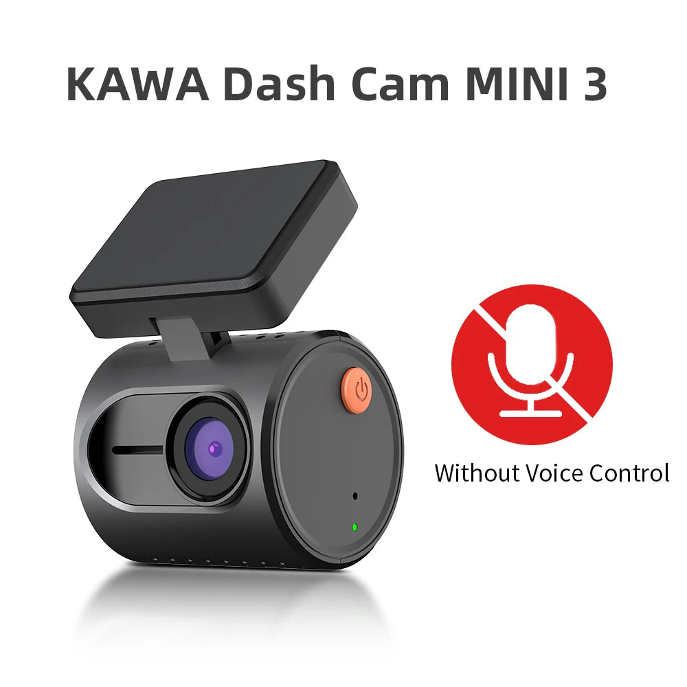 KAWA MINI 3 Dash Camera - 2K QHD with Voice Control & WiFi App Monitor