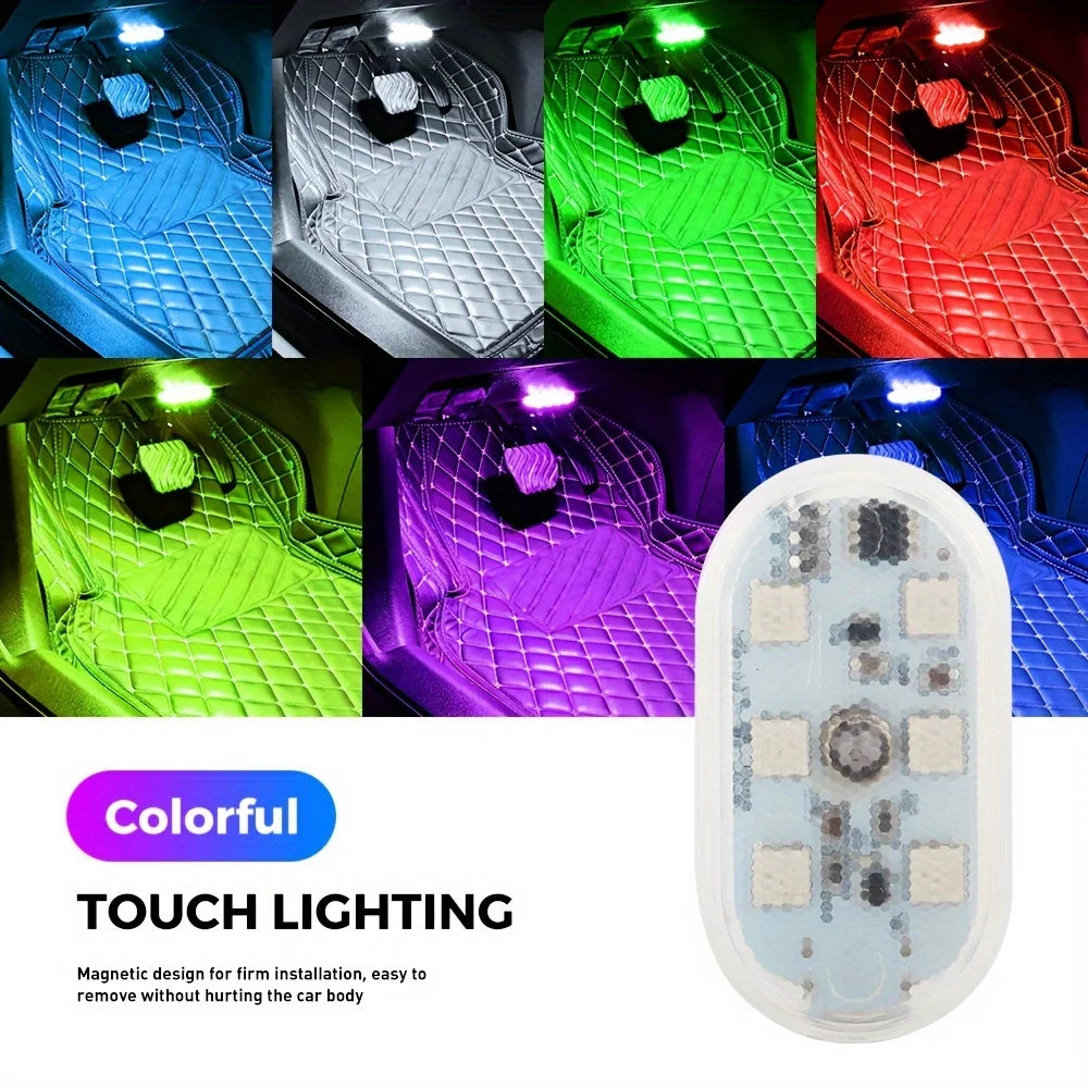 USB Rechargeable Magnetic LED Light - Car Interior & Home Ambient Lighting