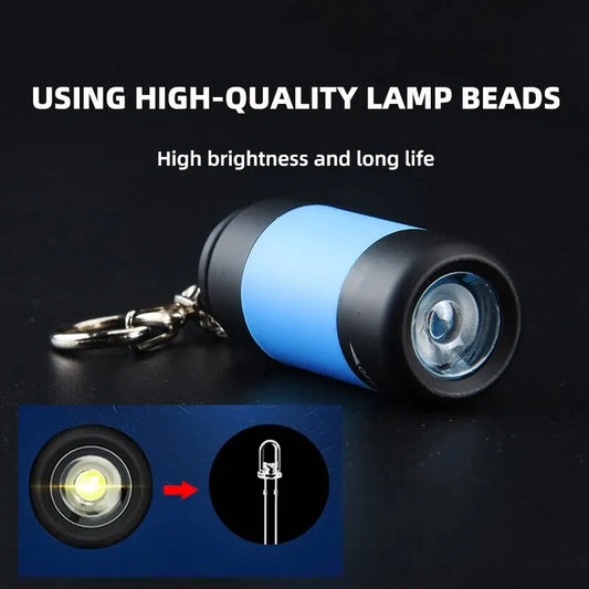 Mini USB Rechargeable Keychain Flashlight - 160 Lumen Finger-Size LED Torch