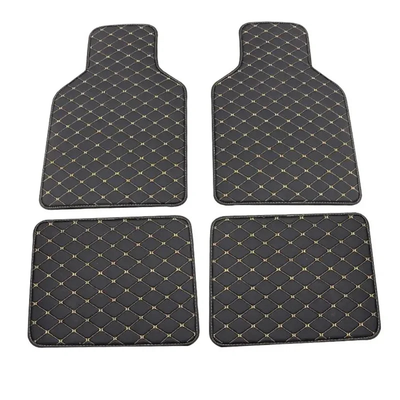 Car Floor Mats 4-Piece Set - Premium Artificial Leather with Anti-Slip Design