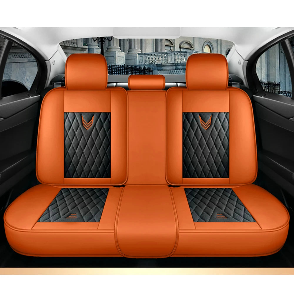 Leather Car Seat Covers Full Set - Universal PU Leather Auto Interior Protection