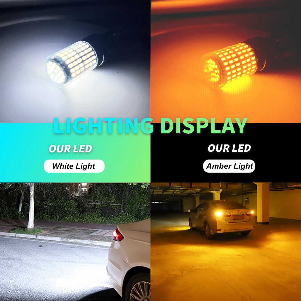 2-Piece 144SMD LED Bulb Set - CanBus Compatible Turn Signal & Brake Lights