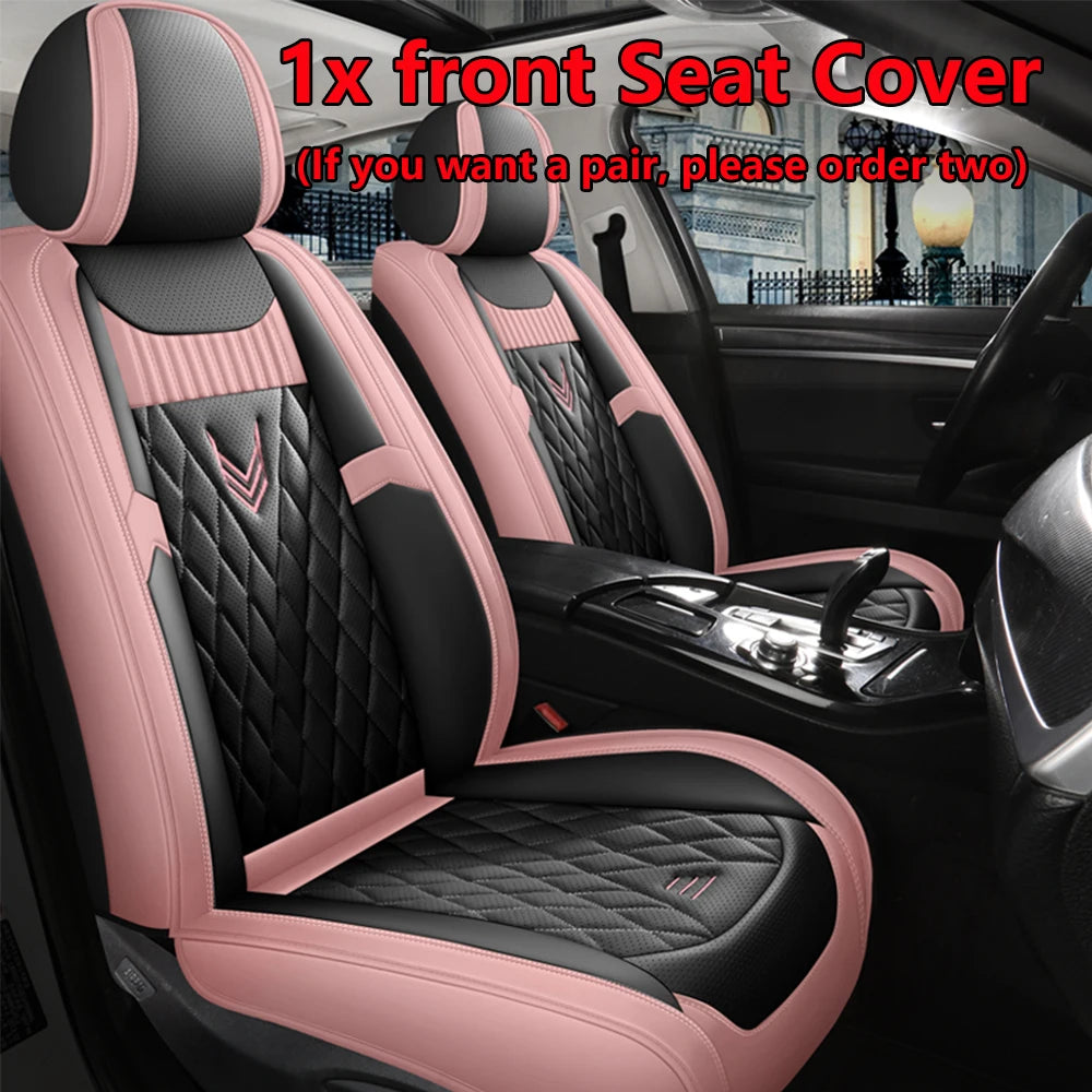 Leather Car Seat Covers Full Set - Universal PU Leather Auto Interior Protection