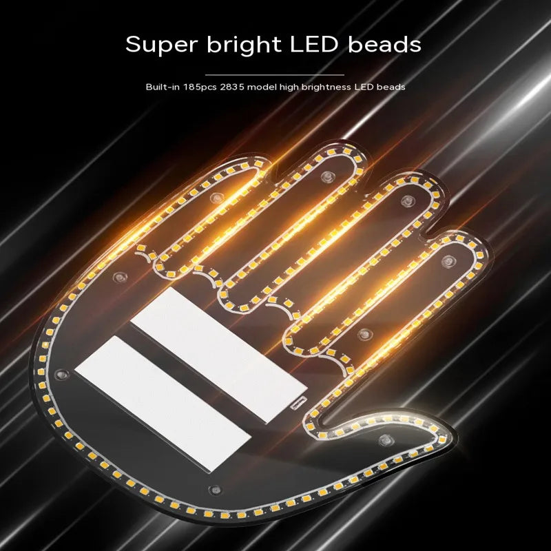 Funny Car Finger Light with Remote - LED Gesture Warning Brake Light