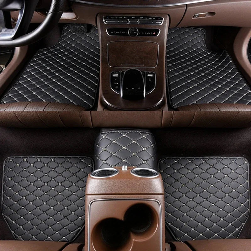 5-Piece Universal PU Leather Car Floor Mats - Premium All-Season Protection