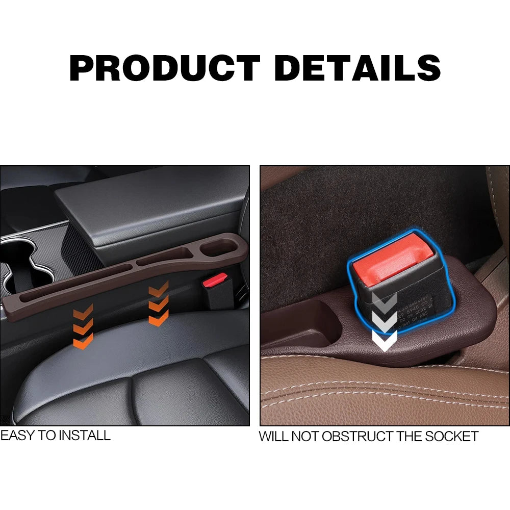 Car Seat Gap Filler 2-Piece Set - Console Organizer Storage Solution