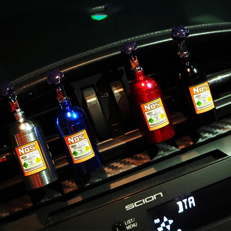 NOS Nitrogen Bottle Car Air Freshener - Racing Style Vent Clip Aromatherapy