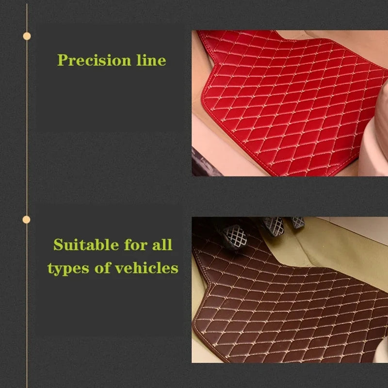 Car Floor Mats 4-Piece Set - Premium Artificial Leather with Anti-Slip Design