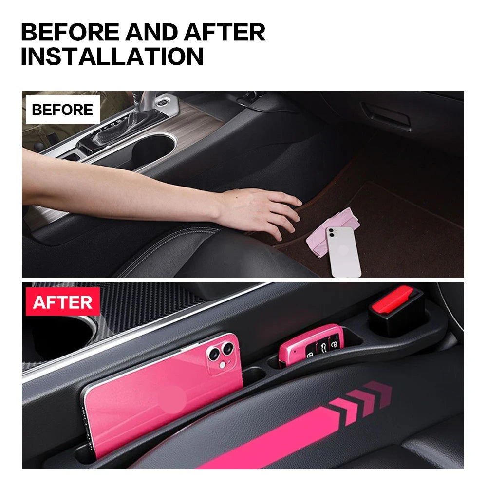 Car Seat Gap Filler 2-Piece Set - Console Organizer Storage Solution