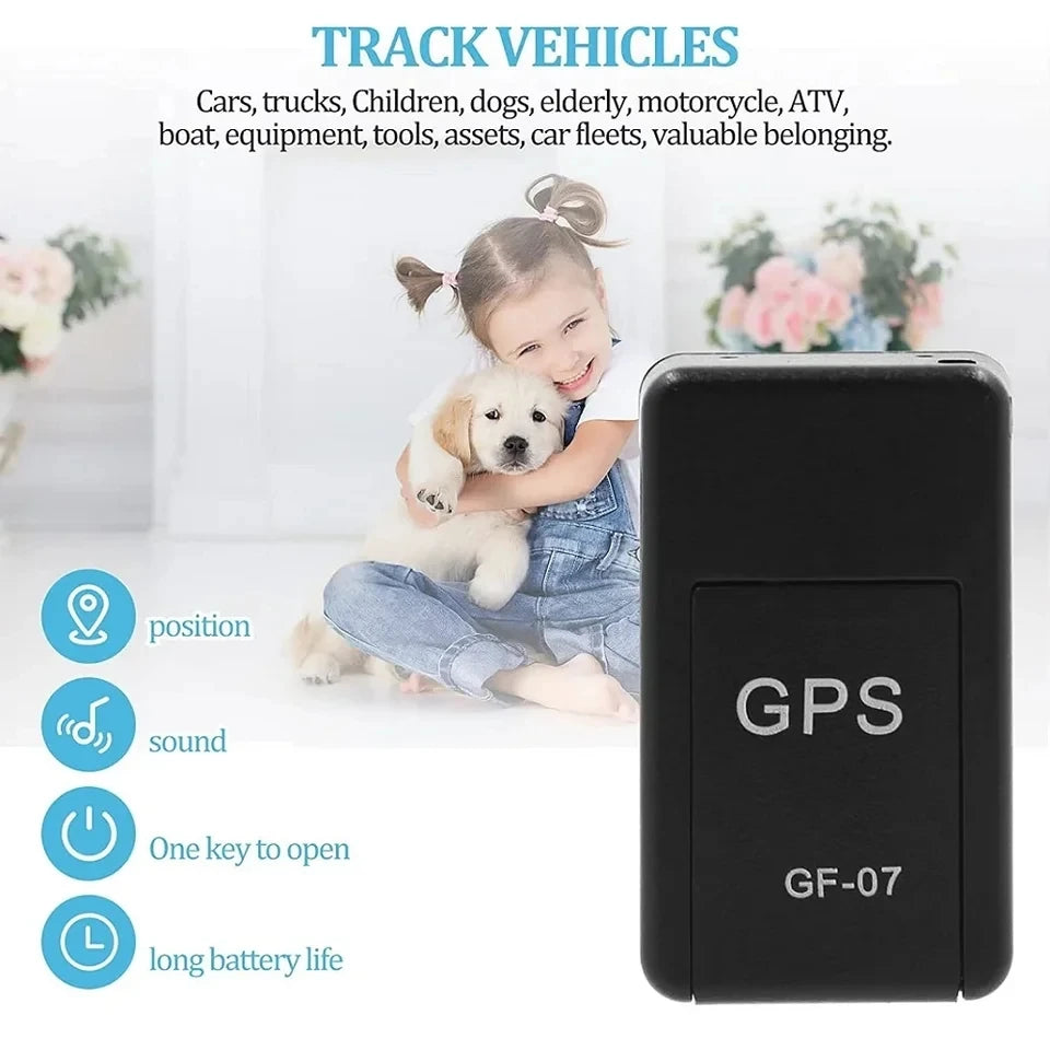 Mini GF-07 GPS Tracker - Real-Time Location Device for Cars, Bikes, Pets & Children