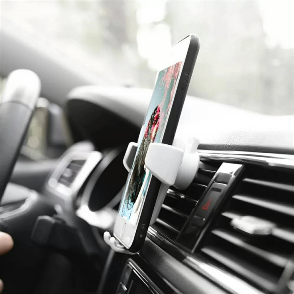 Universal Gravity Auto Phone Holder - Air Vent Clip Mount for iPhone & Samsung