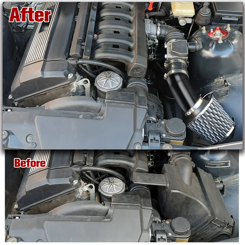 LZONE Universal 3" Cold Air Intake Kit - 76mm Aluminum Turbo Induction System