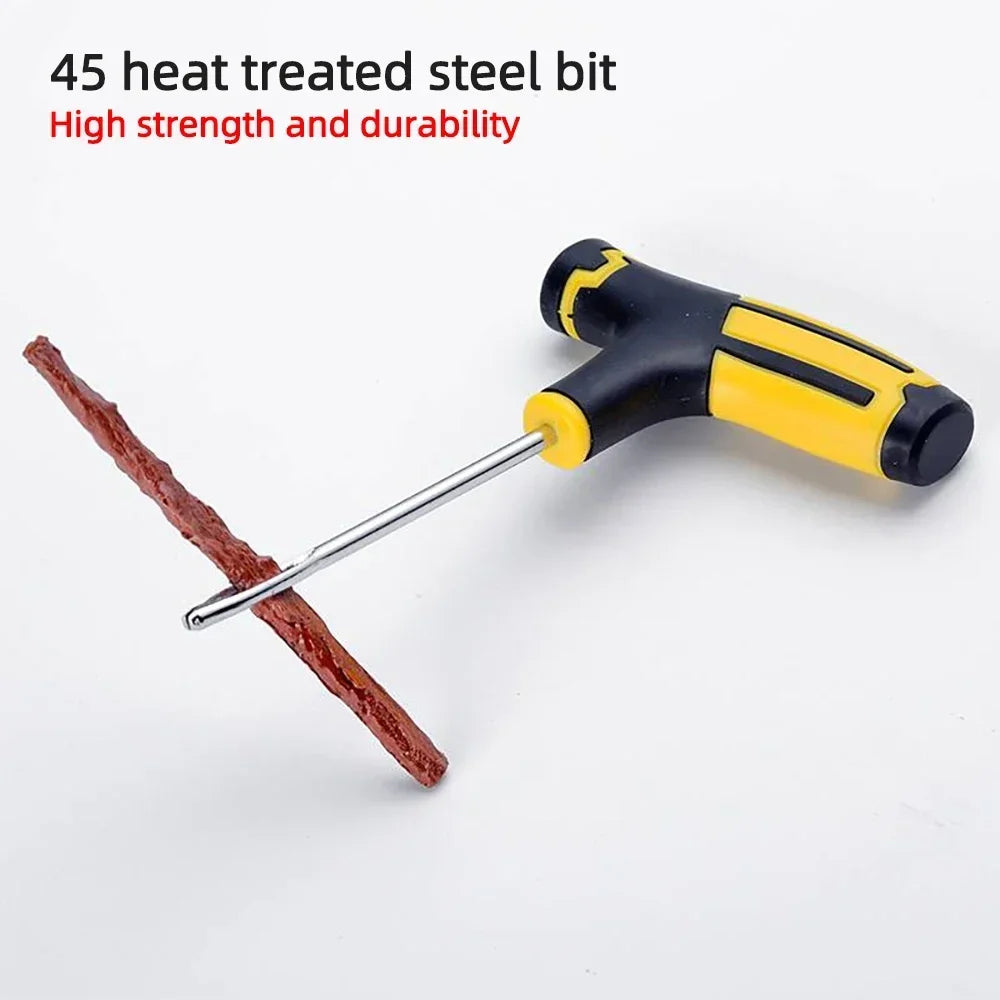 Car Tire Repair Kit - Emergency Puncture Plug Tools with Repair Strips