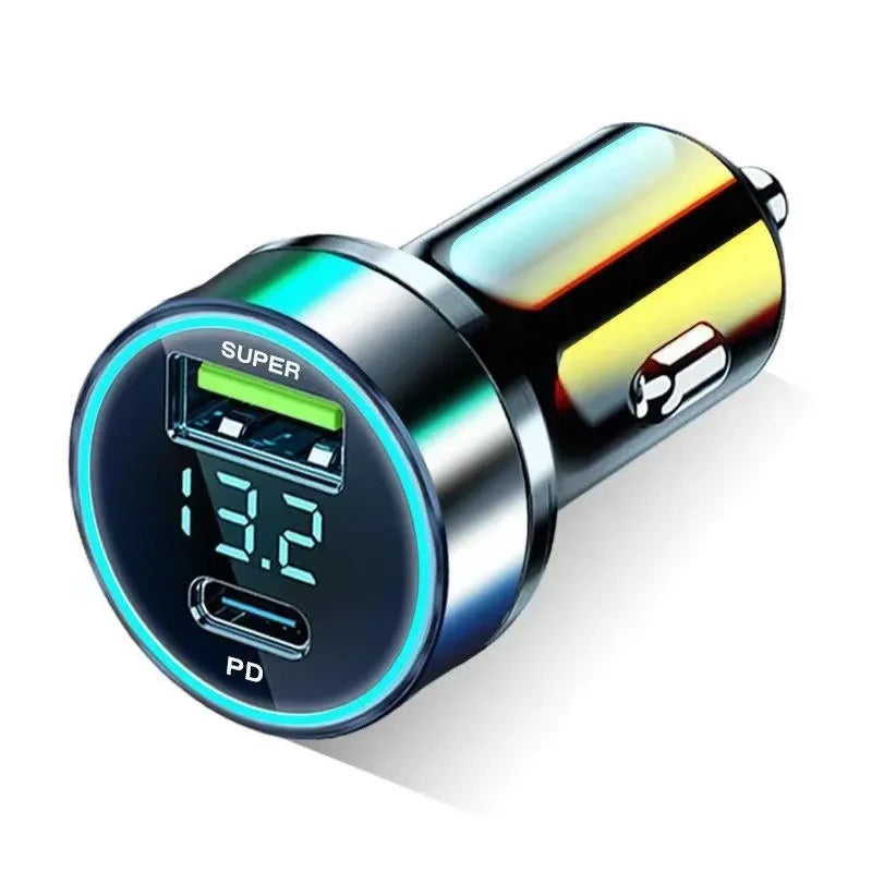 240W Dual Port Car Charger - Super Fast Charging with Digital Display