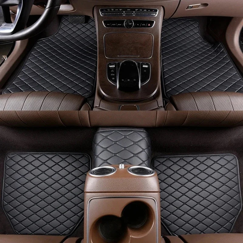 5-Piece Universal PU Leather Car Floor Mats - Premium All-Season Protection