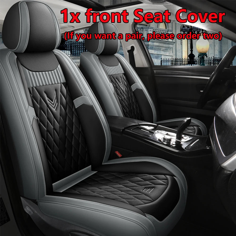 Leather Car Seat Covers Full Set - Universal PU Leather Auto Interior Protection