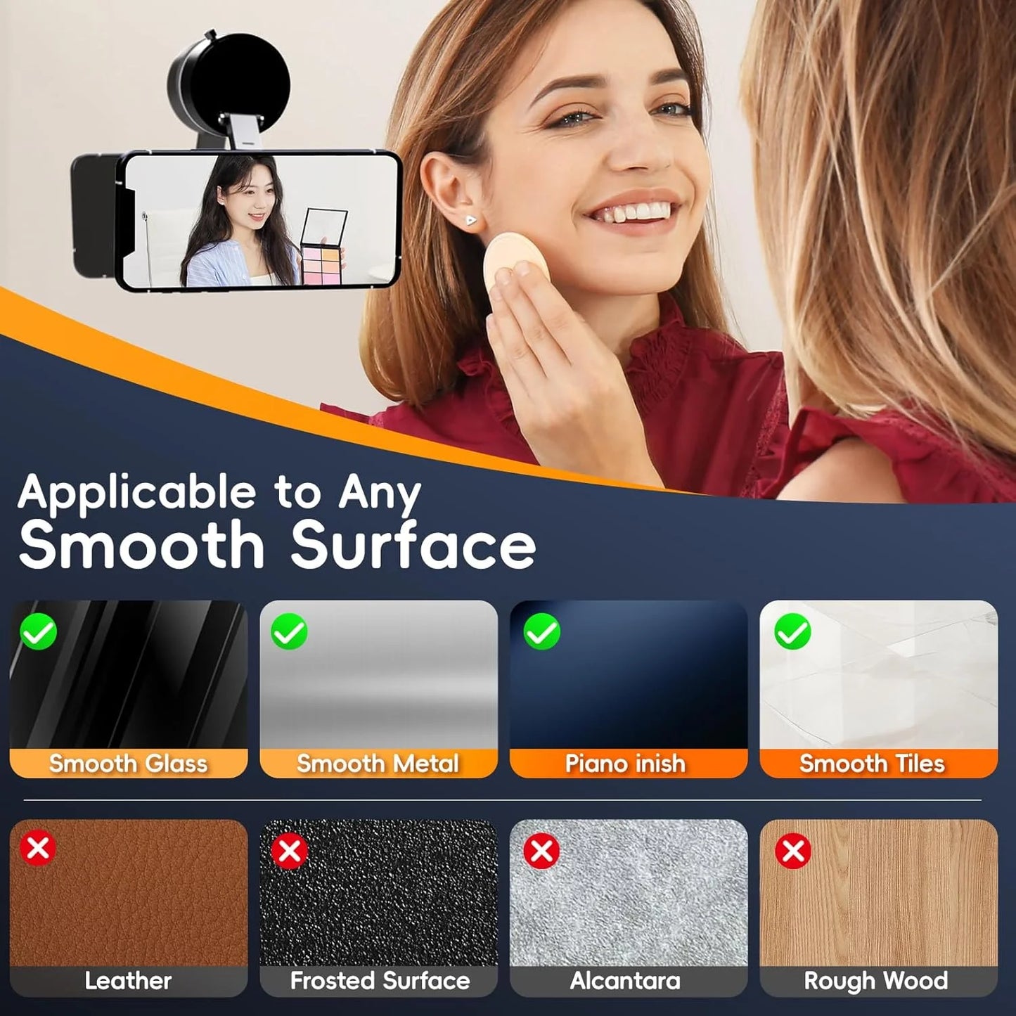 N52 Magnetic Phone Holder - 360° Rotatable with Vacuum Suction Cup