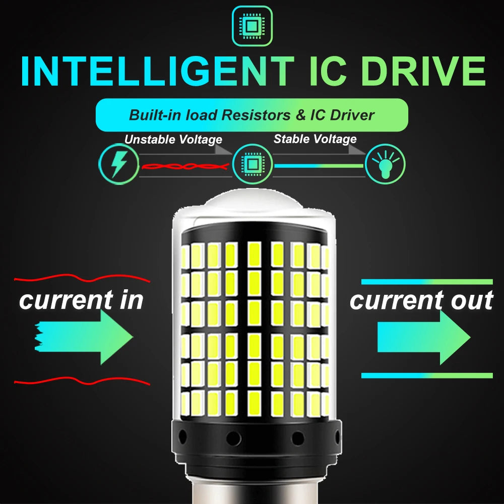 2-Piece 144SMD LED Bulb Set - CanBus Compatible Turn Signal & Brake Lights