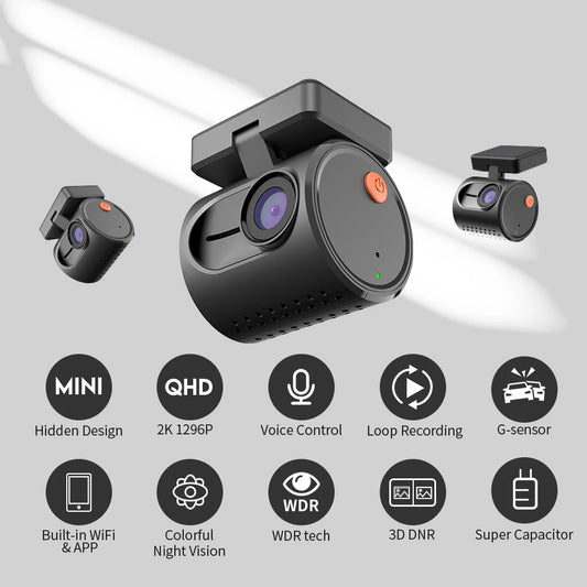 KAWA MINI 3 Dash Camera - 2K QHD with Voice Control & WiFi App Monitor