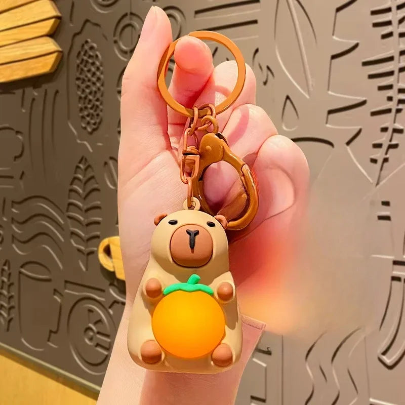 Kawaii Capybara LED Keychain - Adorable Anime Lighting Toy with Warm Glow