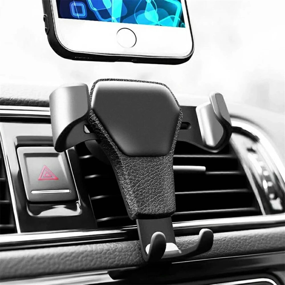 Universal Gravity Auto Phone Holder - Air Vent Clip Mount for iPhone & Samsung