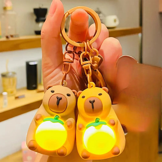 Kawaii Capybara LED Keychain - Adorable Anime Lighting Toy with Warm Glow